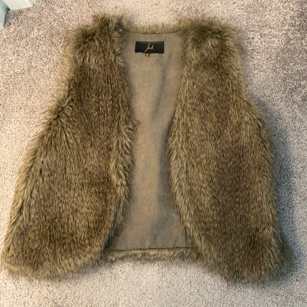 Brown faux fur vest